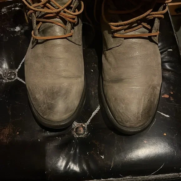 ARMANI DISTRESSED LEATHER COMBAT BOOTS SIZE EURO 43 US SIZE 9.5-10 - Picture 7 of 7